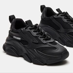 Steve Madden Pssession Black Platform Sneaker
